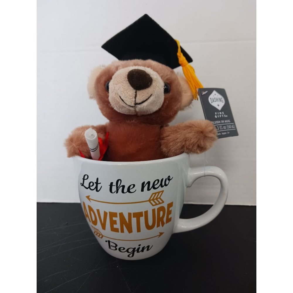 Dashing Fine Gifts Plush in Mug Graduation Bear With Diploma NWT
